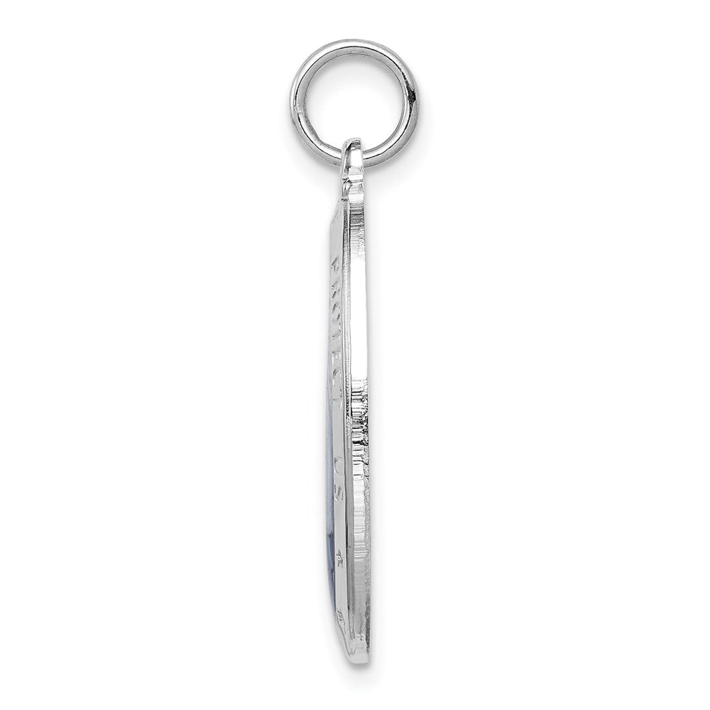 Sterling Silver Rhodium-plated Enamel St. Christopher Medal QC9417