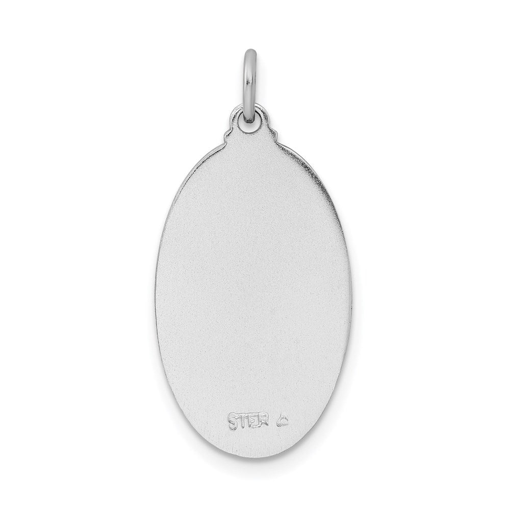 Sterling Silver Rhodium-plated Enamel St. Christopher Medal QC9417