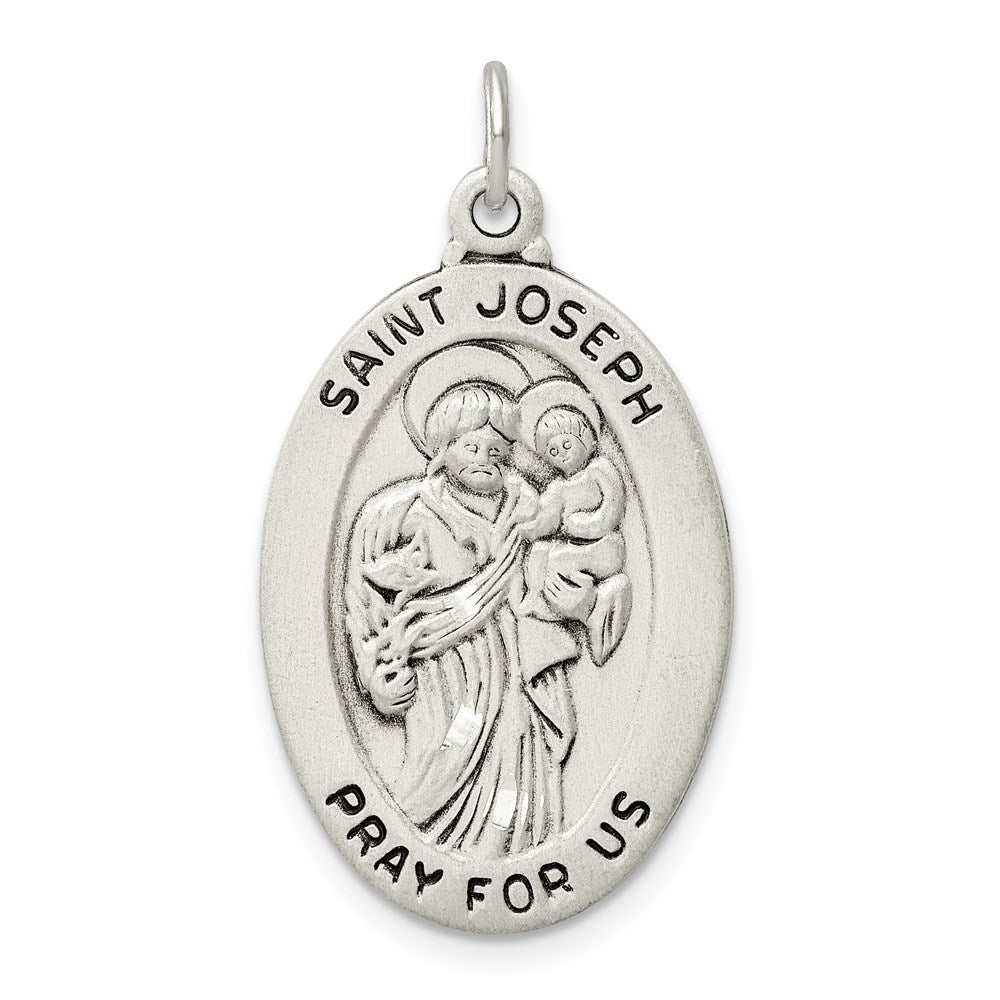 Sterling Silver Antiqued St. Joseph Medal QC9420