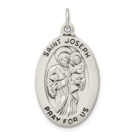 Sterling Silver Antiqued St. Joseph Medal QC9420