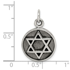 Sterling Silver Antiqued Star of David Pendant QC9444