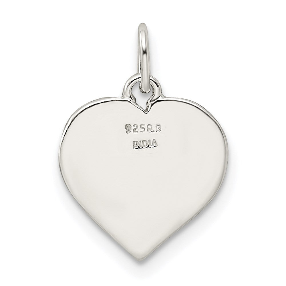 Sterling Silver Enamel MY FAMILY Heart Charm QC9504