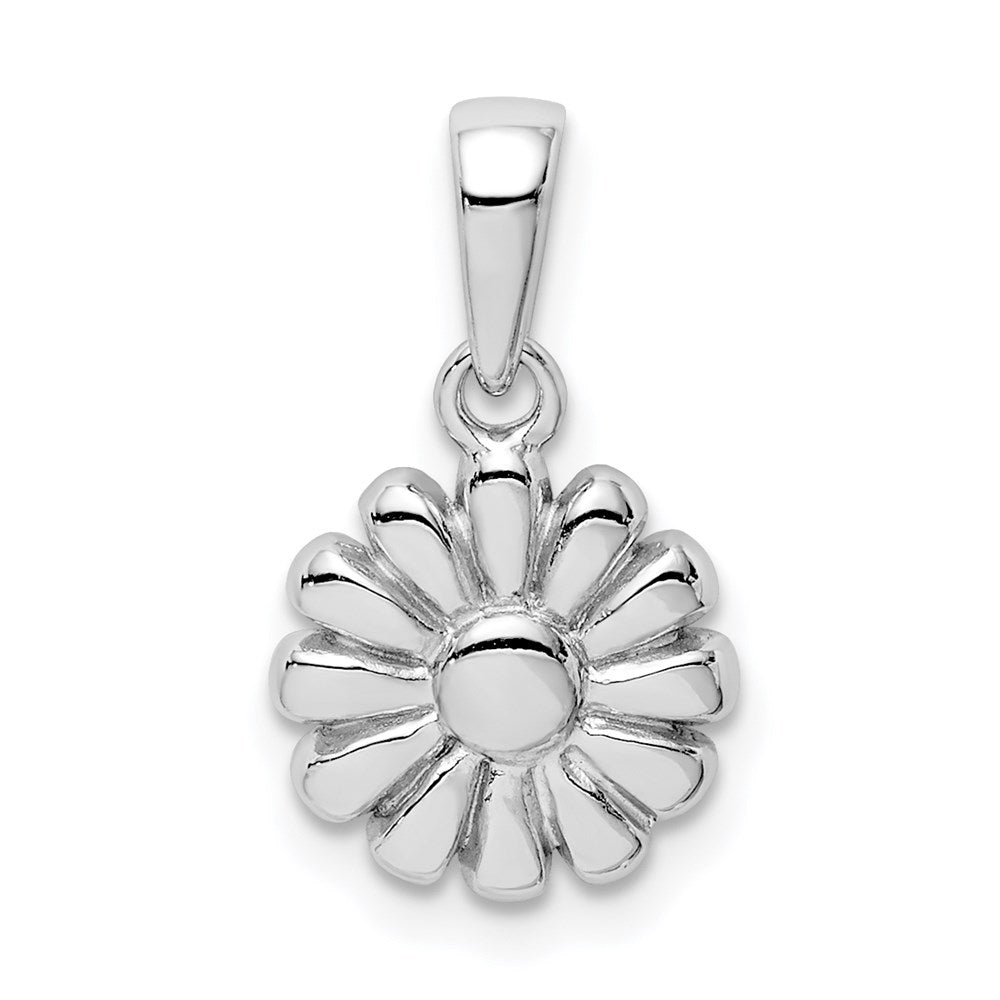 Sterling Silver Rhodium Plated Flower Pendant QC9513