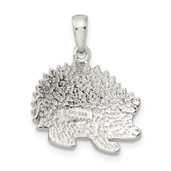 Sterling Silver Rhod-pltd Brown Preciosa Crystal Hedgehog Pendant QC9520