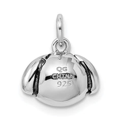 Sterling Silver Rhodium-plated Antiqued Dog Head Pendant QC9522