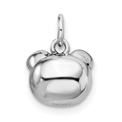 Sterling Silver Rhodium-plated Antiqued Pig Head Pendant QC9523
