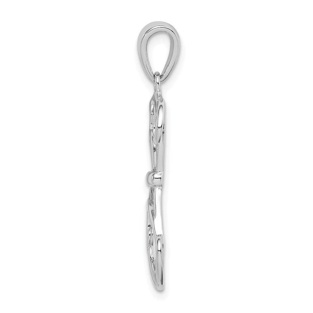 Sterling Silver Rhodium Plated Dog Pendant QC9613