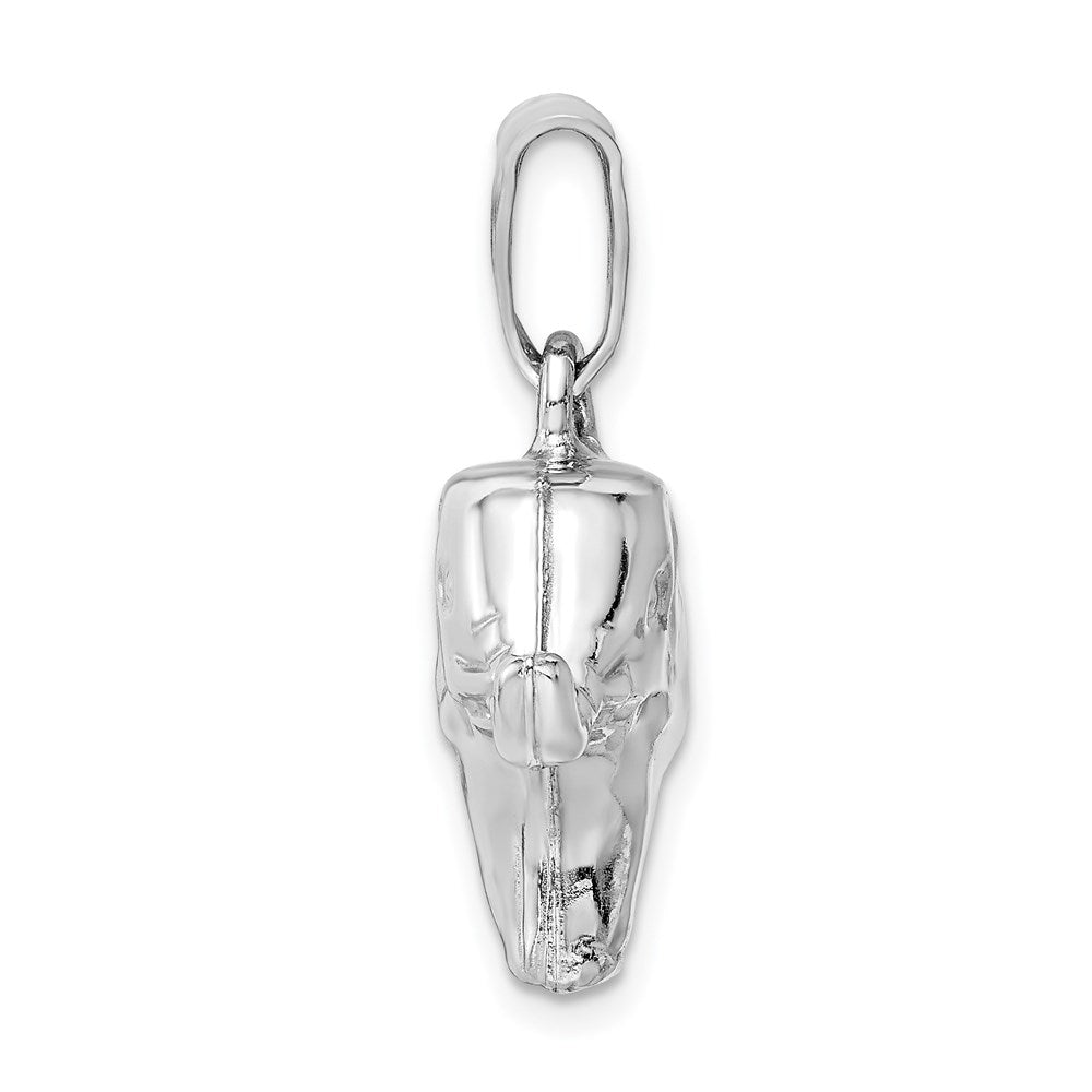 Sterling Silver Rhodium-plated Polished Elephant Pendant QC9627