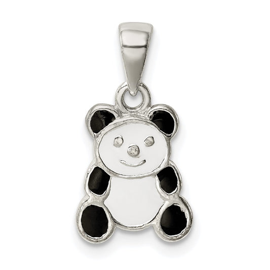 Sterling Silver Enamel Panda Pendant QC9642