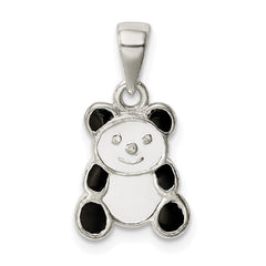 Sterling Silver Enamel Panda Pendant QC9642