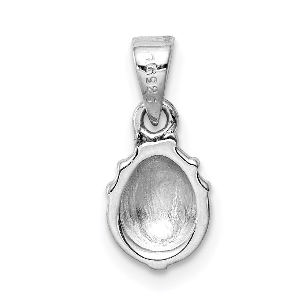 Sterling Silver RH-plated Red & Black Enamel Ladybug Children's Pendant QC9655