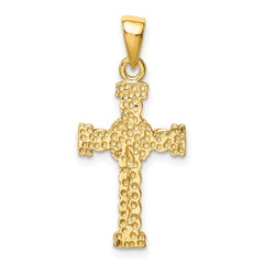 Sterling Silver & Gold Tone Twisted Cross Pendant QC9690