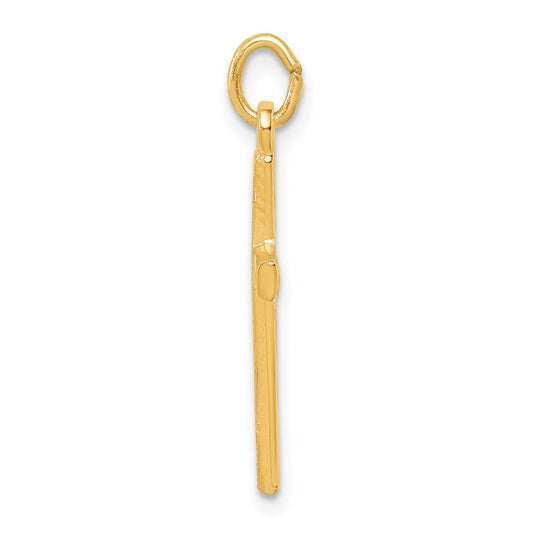 Sterling Silver Gold Tone Diamond-Cut Cross Pendant QC9692