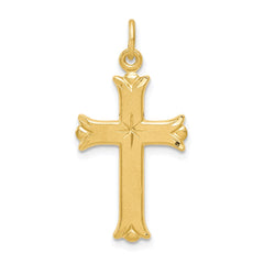 Sterling Silver Gold Tone Diamond-Cut Cross Pendant QC9693