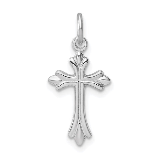 Sterling Silver Rhodium-plated Polished Cross Pendant QC9696