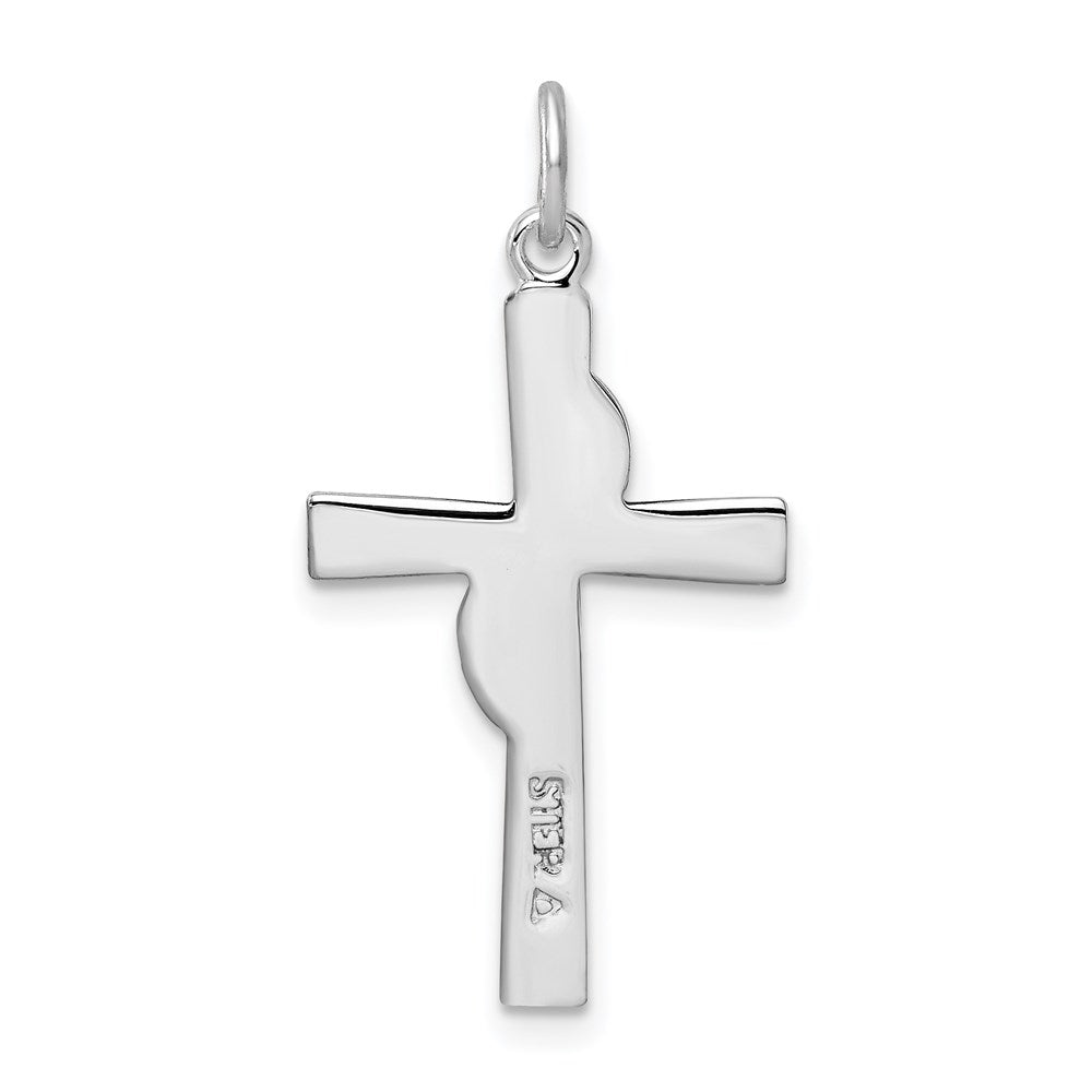 Sterling Silver Rhodium-plated & Gold Tone Cross Pendant QC9697