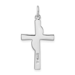 Sterling Silver Rhodium-plated & Gold Tone Cross Pendant QC9697