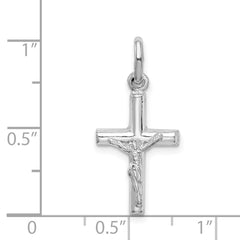 Sterling Silver Rhodium-plated Polished Crucifix Cross Pendant QC9705