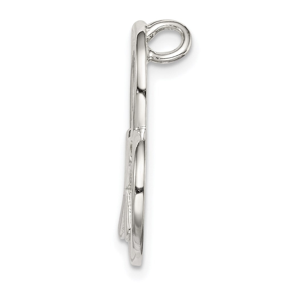 Sterling Silver Polished Cross Heart Chain Slide QC9713