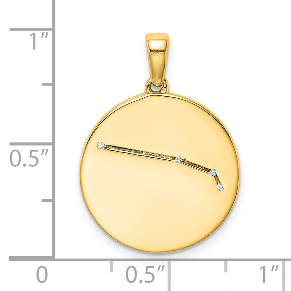 Sterling Silver Gold-plated & CZ Aries Zodiac Pendant QC9730GP