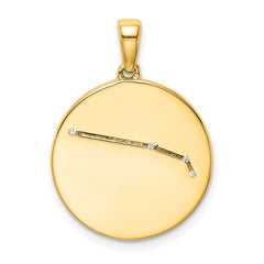 Sterling Silver Gold-plated & CZ Aries Zodiac Pendant QC9730GP