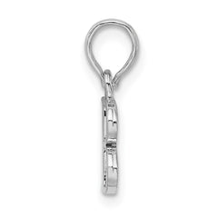 Sterling Silver Rhodium-plated Polished Block Initial -B- Pendant QC9792B