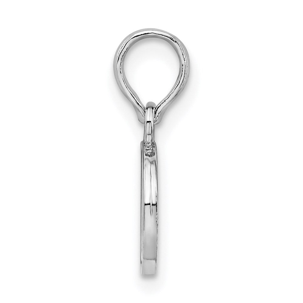 Sterling Silver Rhodium-plated Polished Block Initial -D- Pendant QC9792D