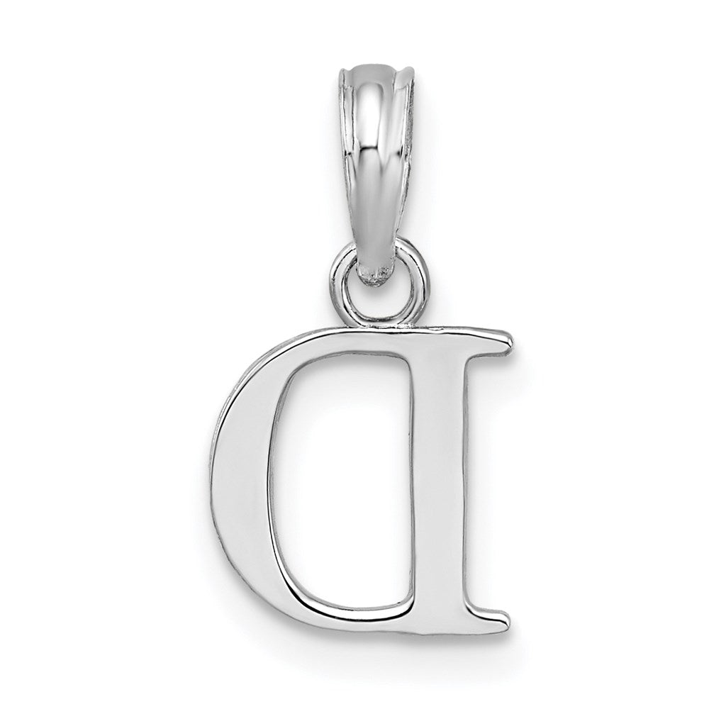 Sterling Silver Rhodium-plated Polished Block Initial -D- Pendant QC9792D
