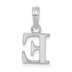 Sterling Silver Rhodium-plated Polished Block Initial -E- Pendant QC9792E