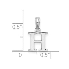 Sterling Silver Rhodium-plated Polished Block Initial -H- Pendant QC9792H