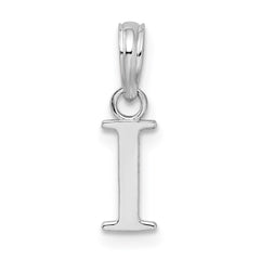 Sterling Silver Rhodium-plated Polished Block Initial -I- Pendant QC9792I