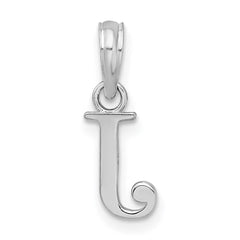Sterling Silver Rhodium-plated Polished Block Initial -J- Pendant QC9792J
