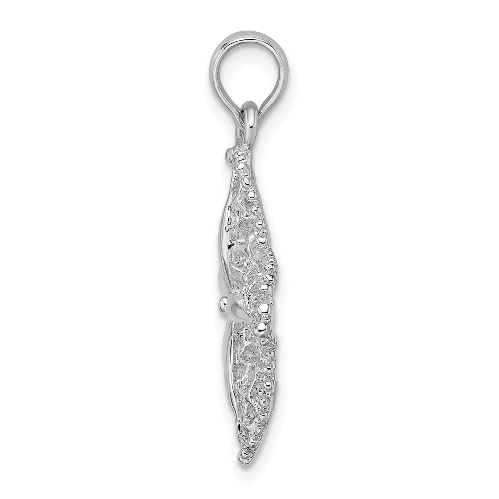 De-Ani Sterling Silver Rhodium-Plated Polished Cut-Out Filigree Starfish Pendant QC9809
