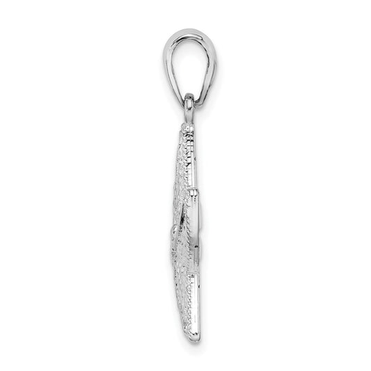 De-Ani Sterling Silver Rhodium-Plated Diamond-Cut Small Starfish Pendant QC9813