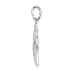 De-Ani Sterling Silver Rhodium-Plated Diamond-Cut Small Starfish Pendant QC9813