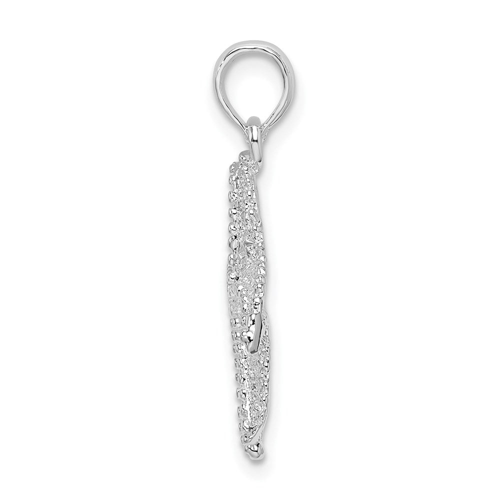 De-Ani Sterling Silver Rhodium-Plated Polished Pierced Starfish Pendant QC9840