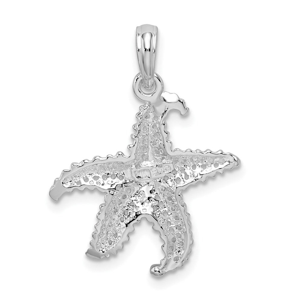 De-Ani Sterling Silver Rhodium-Plated Polished Pierced Starfish Pendant QC9840