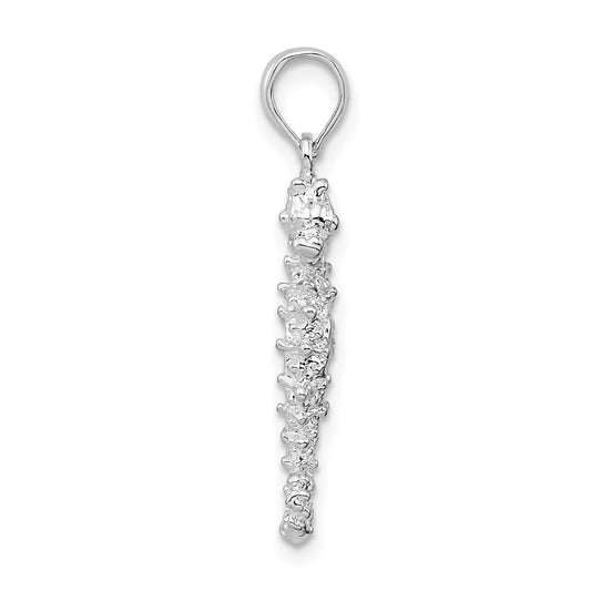 De-Ani Sterling Silver Rhodium-Plated Polished 3D Seahorse Pendant QC9842