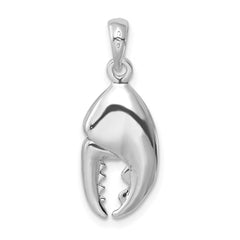 De-Ani Sterling Silver Rhodium-Plated 3D Moveable Lobster Claw Pendant QC9848