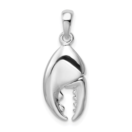 De-Ani Sterling Silver Rhodium-Plated 3D Moveable Lobster Claw Pendant QC9848