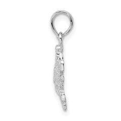 De-Ani Sterling Silver Rhodium-Plated Polished Blue Crab Pendant QC9850