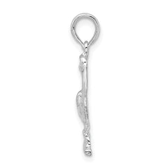 De-Ani Sterling Silver Rhodium-Plated Polished Standing Pelican Pendant QC9852