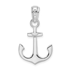 De-Ani Sterling Silver Rhodium-Plated Polished 3D Anchor Pendant QC9879
