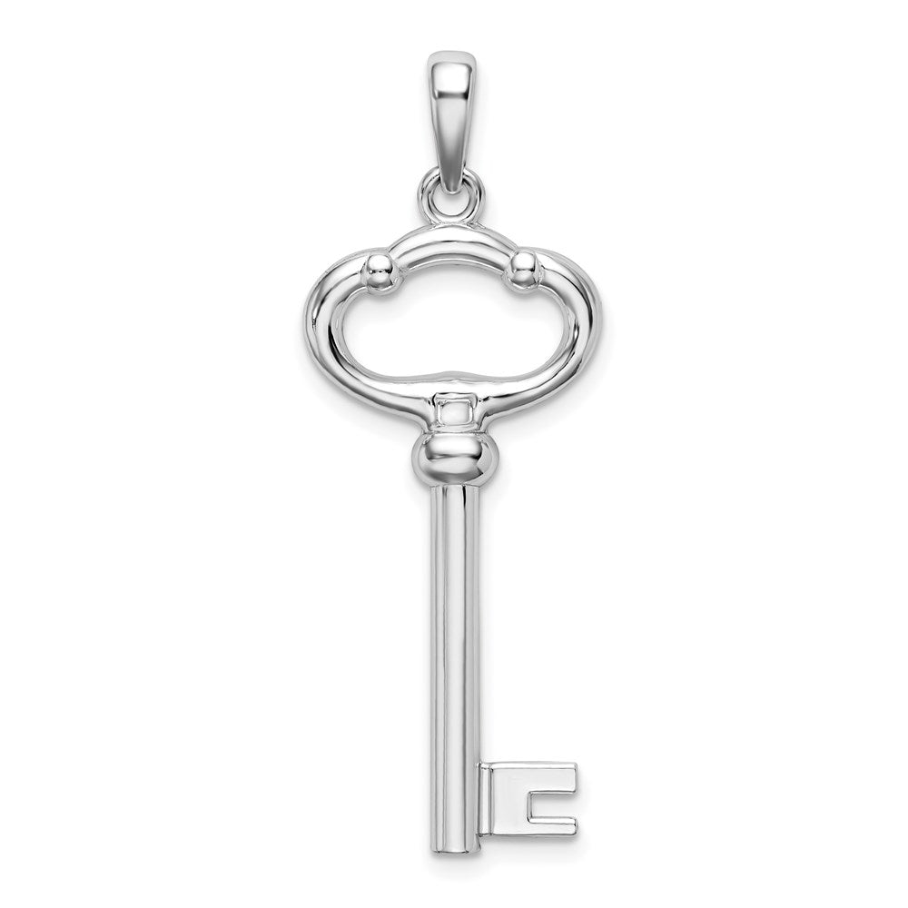 De-Ani Sterling Silver Rhodium-Plated 3D Key to My Heart Key Pendant QC9897