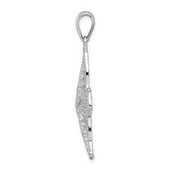 De-Ani Sterling Silver Rhodium-plated Polished Filigree Starfish Pendant QC9919