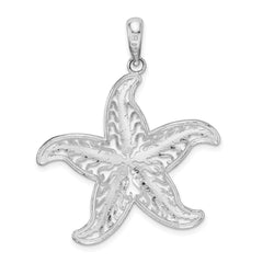 De-Ani Sterling Silver Rhodium-plated Polished Filigree Starfish Pendant QC9919