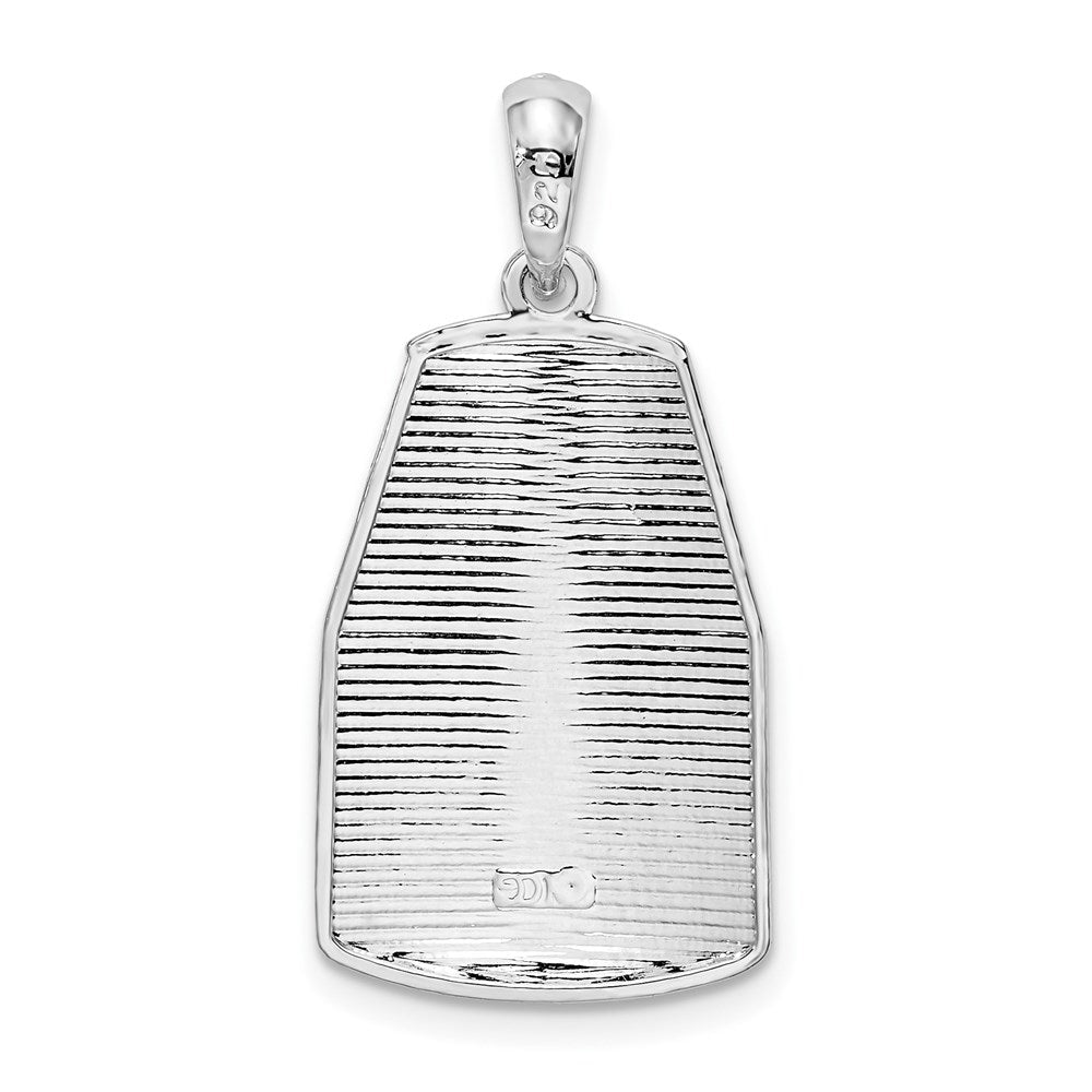 De-Ani Sterling Silver Rhodium-Plated Polished Large Key West USA Pendant QC9920