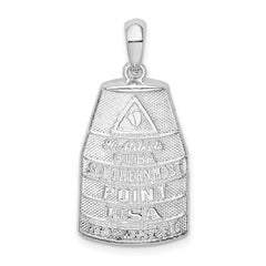 De-Ani Sterling Silver Rhodium-Plated Polished Large Key West USA Pendant QC9920