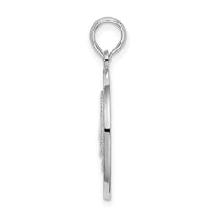 De-Ani Sterling Silver Rhodium-Plated Textured Key West with Sailboat Pendant QC9924