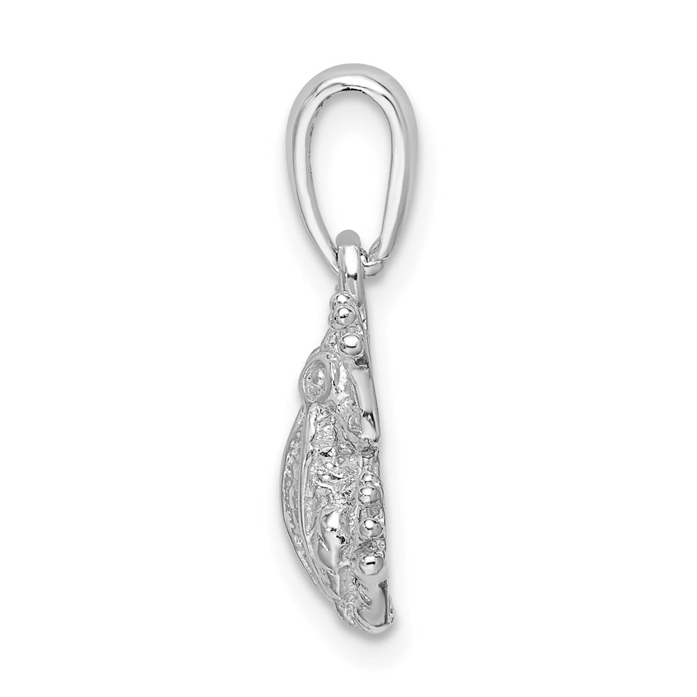 De-Ani Sterling Silver Rhodium-Plated Polished Frog Pendant QC9927